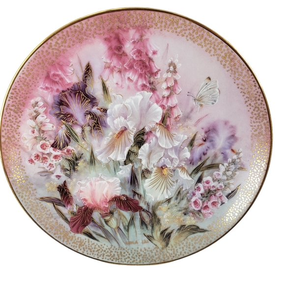 Vtg Lena Liu 1991 Iris Quartet Symphony of Shimmering Beauty Ltd Edition plate - Picture 1 of 10